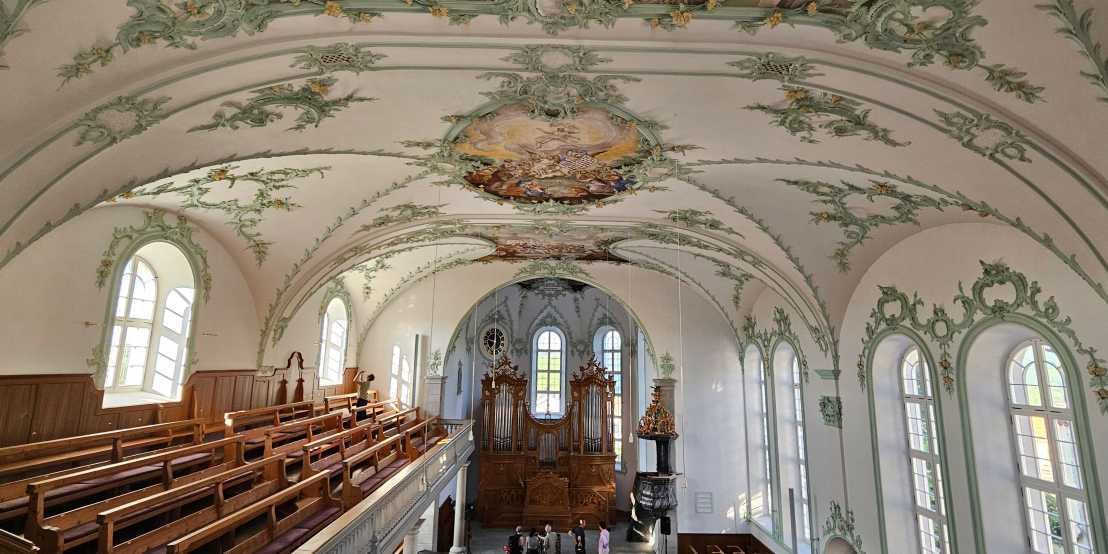 interior view of the reformed church in Trogen Switzerland